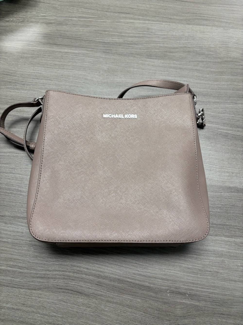Michael Kors Gray Saffiano Leather Crossbody Bag